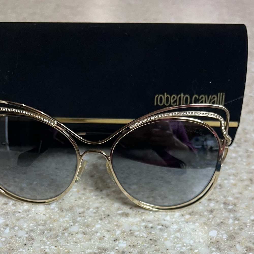 Roberto Cavalli Gold and Black Sunglasses